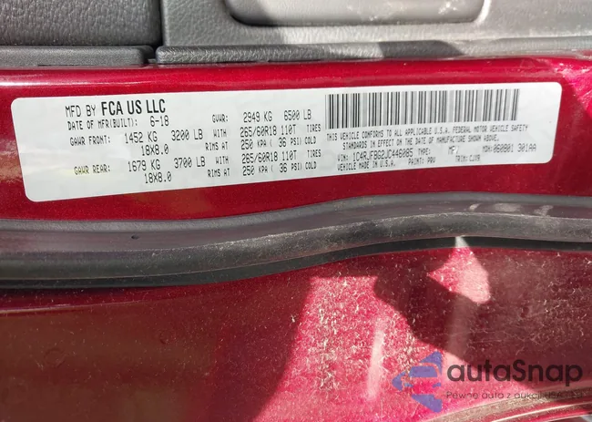 1C4RJFBG2JC446085: 41509497