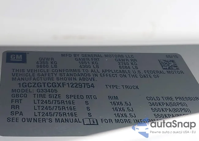 1GCZGTCGXF1229754: 41509659