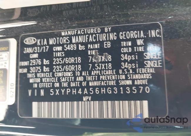 5XYPH4A56HG313570: 41511058