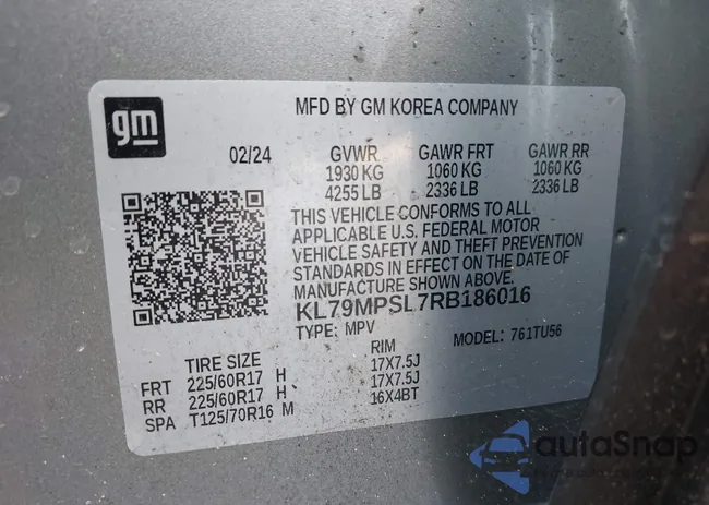 KL79MPSL7RB186016: 41511115