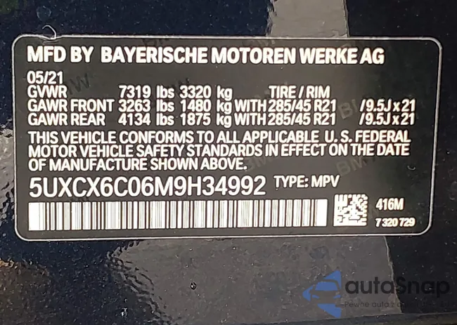 5UXCX6C06M9H34992: 41513197