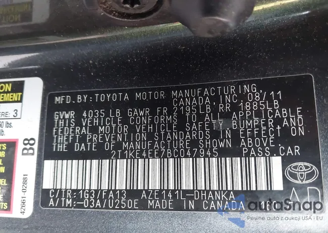 2T1KE4EE7BC047945: 41517889