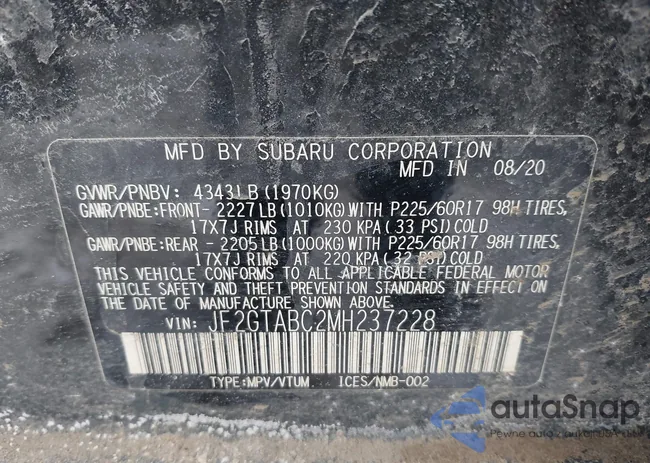 JF2GTABC2MH237228: 41521145