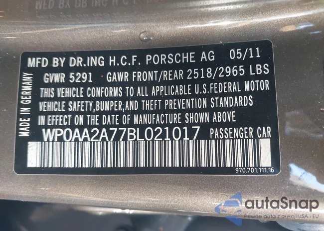 WP0AA2A77BL021017: 41520353