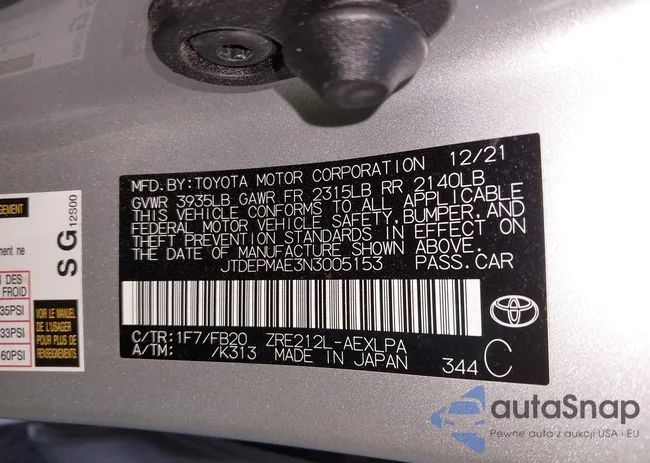 JTDEPMAE3N3005153: 41522339