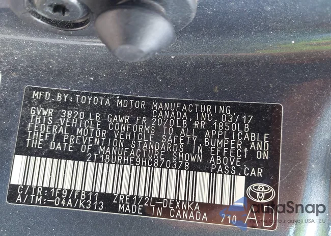 2T1BURHE9HC870378: 41524255