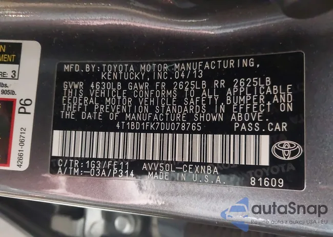 4T1BD1FK7DU078765: 41523466