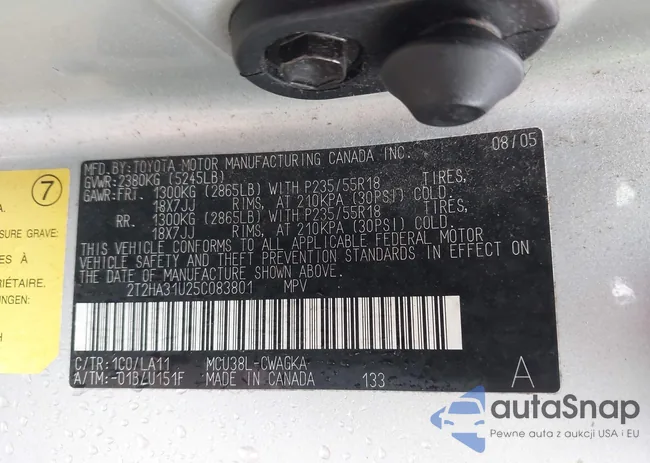 2T2HA31U25C083801: 41524341