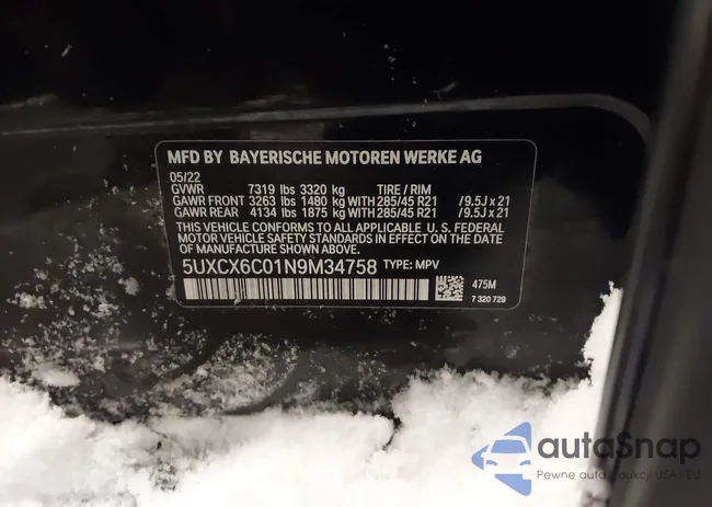 5UXCX6C01N9M34758: 41524507