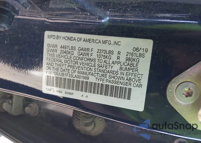 19UUB1F33LA001999: 41526456