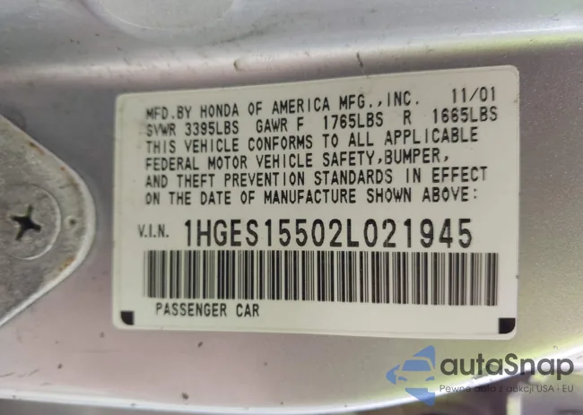 1HGES15502L021945: 41530305