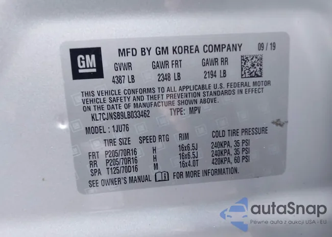 KL7CJNSB9LB033462: 41530315