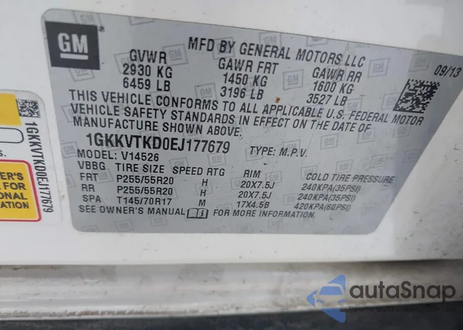 1GKKVTKD0EJ177679: 41530381