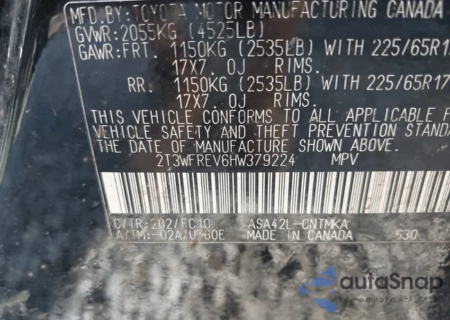 2T3WFREV6HW379224: 41532186