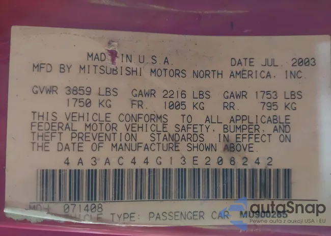 4A3AC44G13E208242: 41532580