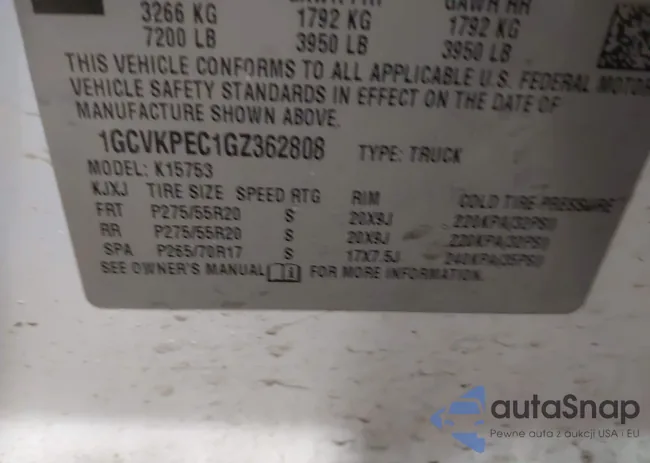 1GCVKPEC1GZ362808: 41533729