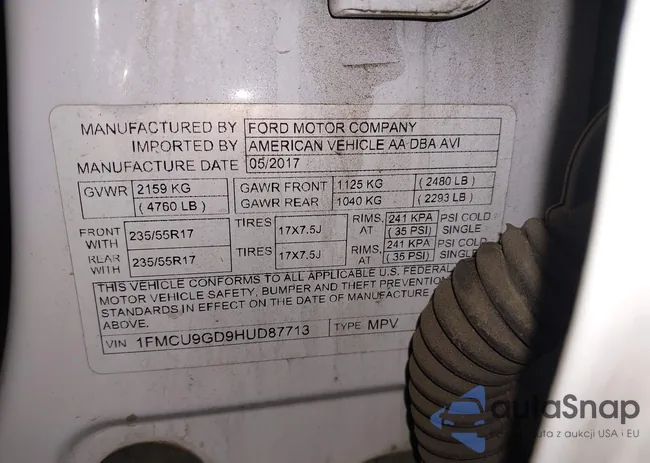 1FMCU9GD9HUD87713: 41535700