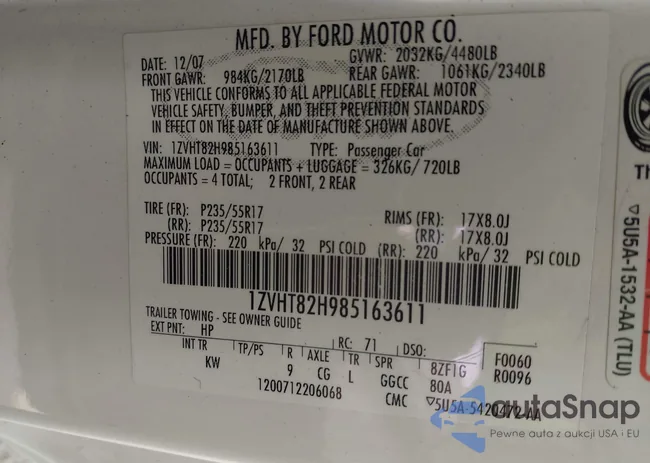 1ZVHT82H985163611: 41535986