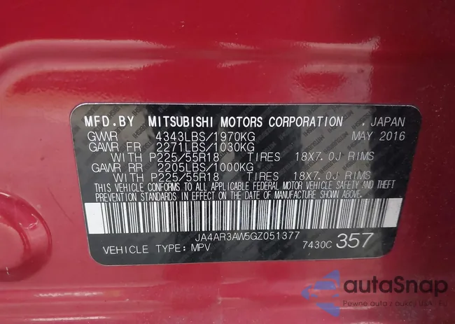 JA4AR3AW5GZ051377: 41536624