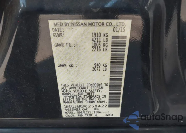 1N4AL3AP1FC258422: 41537701