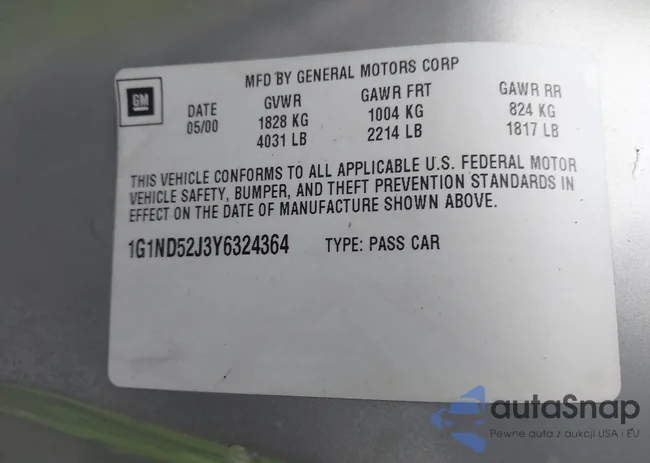 1G1ND52J3Y6324364: 41539241