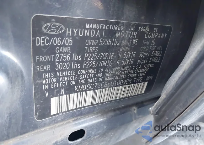 KM8SC73E86U100988: 41538481