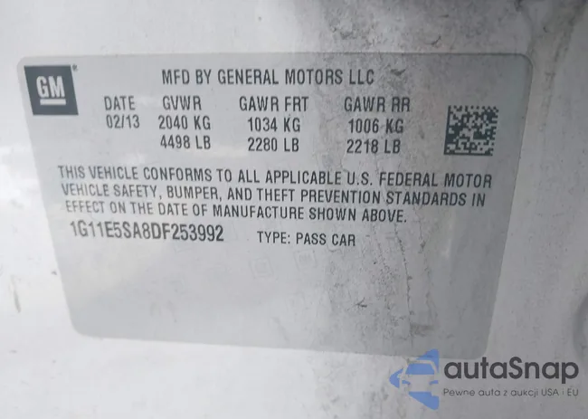 1G11E5SA8DF253992: 41540076