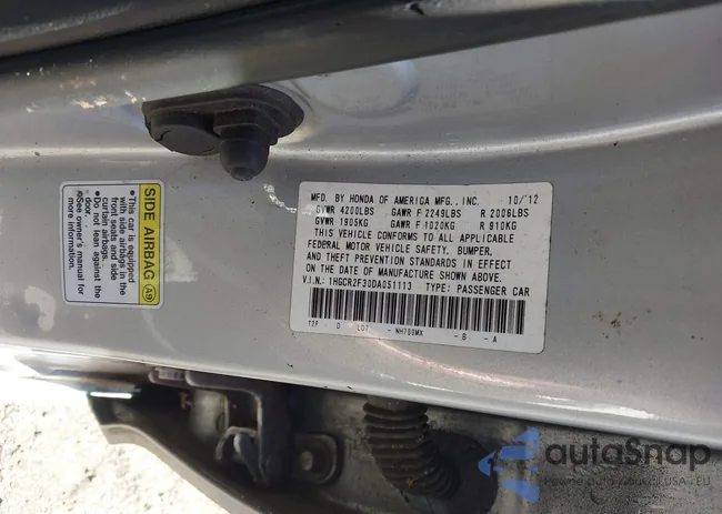 1HGCR2F30DA051113: 41540703