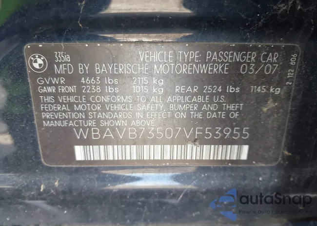 WBAVB73507VF53955: 41541121