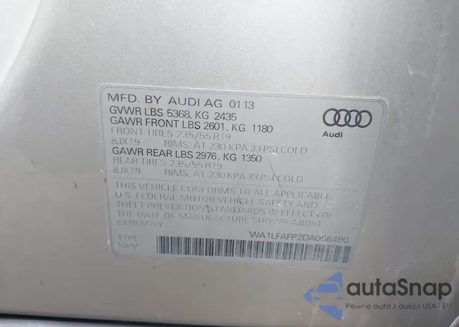 WA1LFAFP2DA056490: 41541137