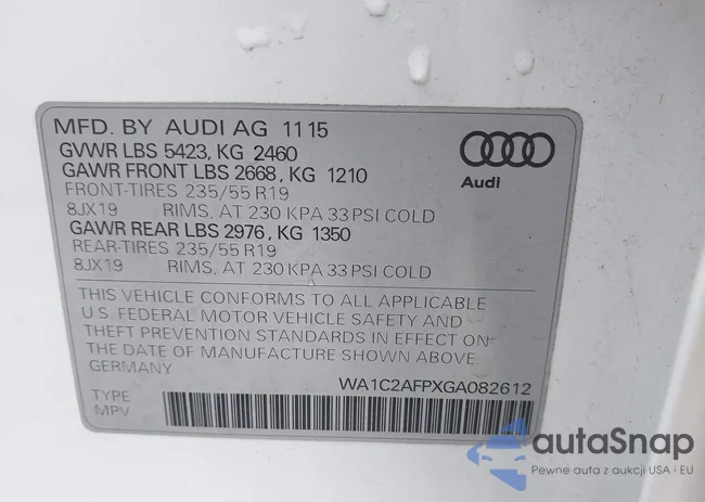 WA1C2AFPXGA082612: 41545285