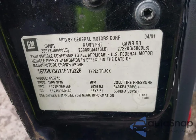 1GTGK13U21F170226: 41546895