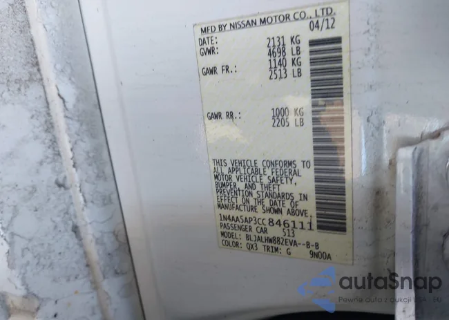 1N4AA5AP3CC846111: 41547899