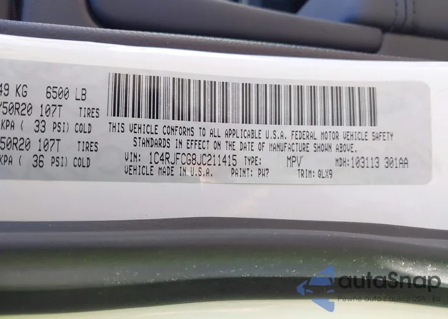 1C4RJFCG8JC211415: 41548905