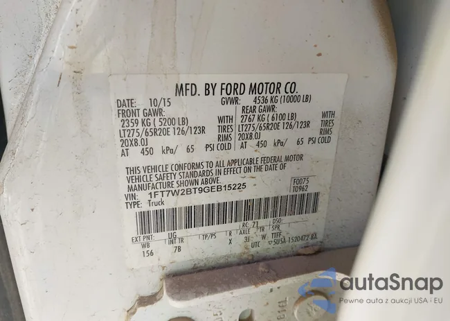 1FT7W2BT9GEB15225: 41549689