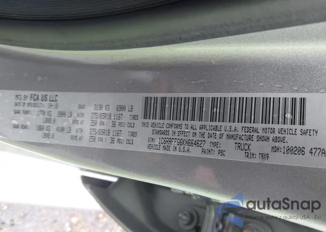 1C6RRFFG6KN664627: 41549727