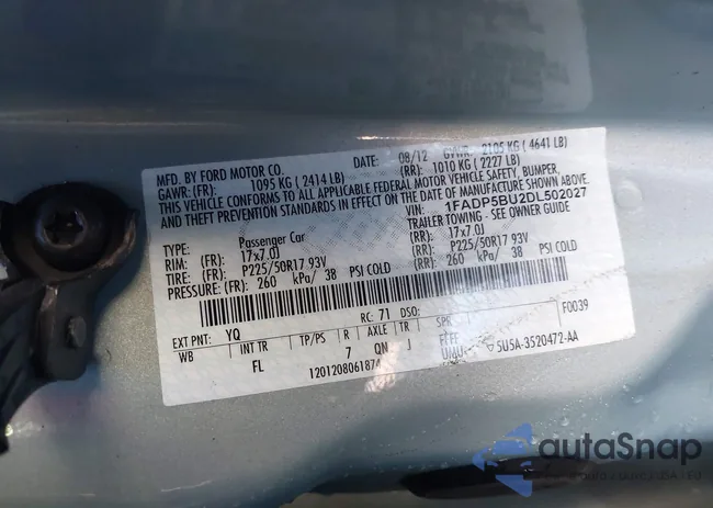 1FADP5BU2DL502027: 41550238