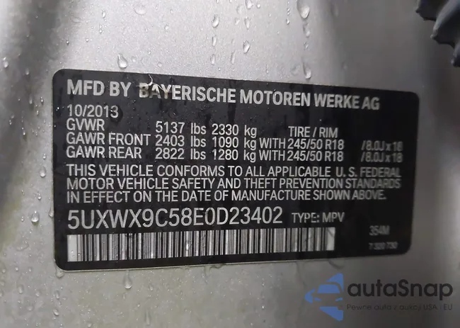 5UXWX9C58E0D23402: 41549639