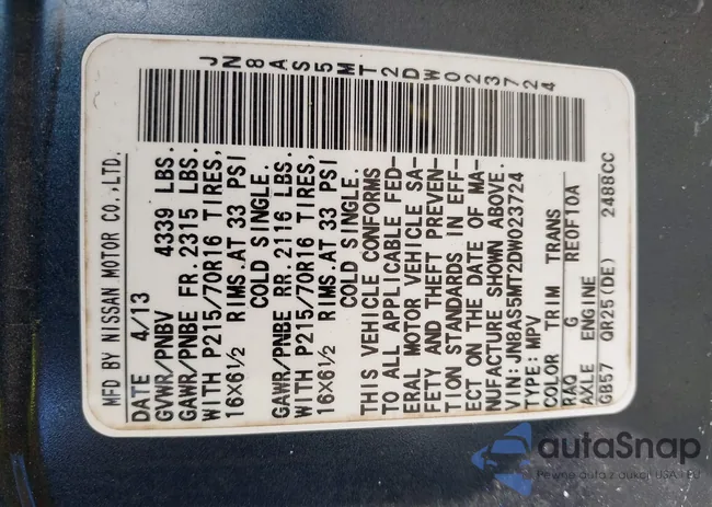 JN8AS5MT2DW023724: 41551546