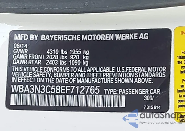 WBA3N3C58EF712765: 41556781