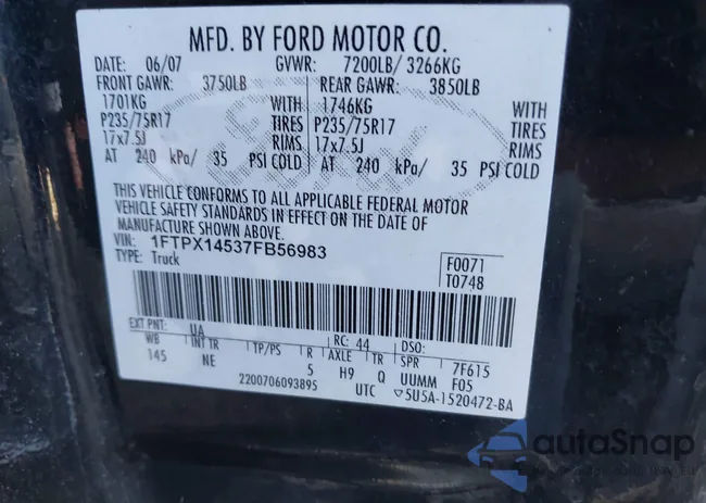 1FTPX14537FB56983: 41556991