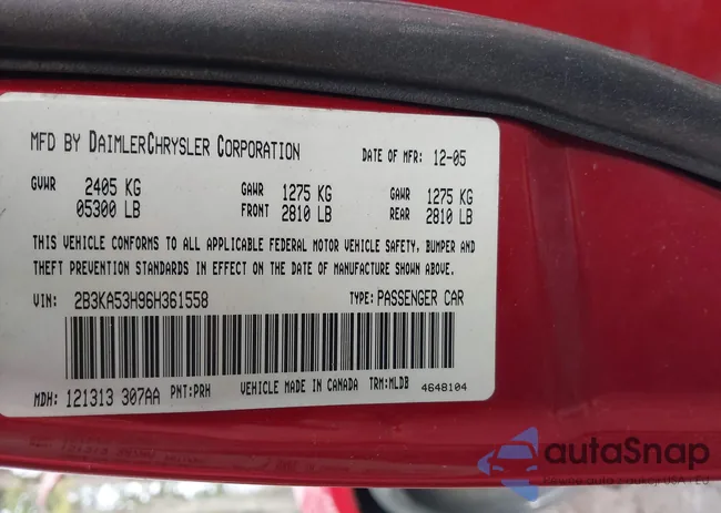 2B3KA53H96H361558: 41557045