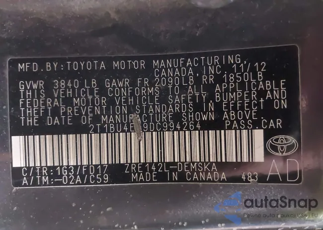 2T1BU4EE9DC994264: 41559178