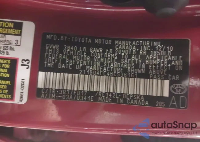 2T1BU4EE4BC536161: 41559915