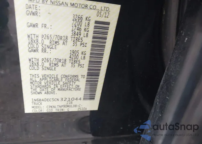 1N6BA0EC5CN321044: 41561182