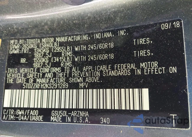 5TDZZRFH2KS291289: 41561219