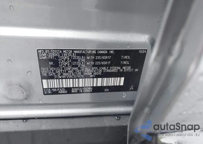 2T3W1RFV5RC301629: 41562939