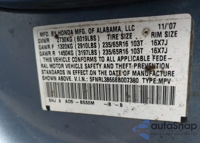 5FNRL38668B007380: 41563246