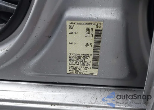 1N4AL3APXFC258922: 41564233