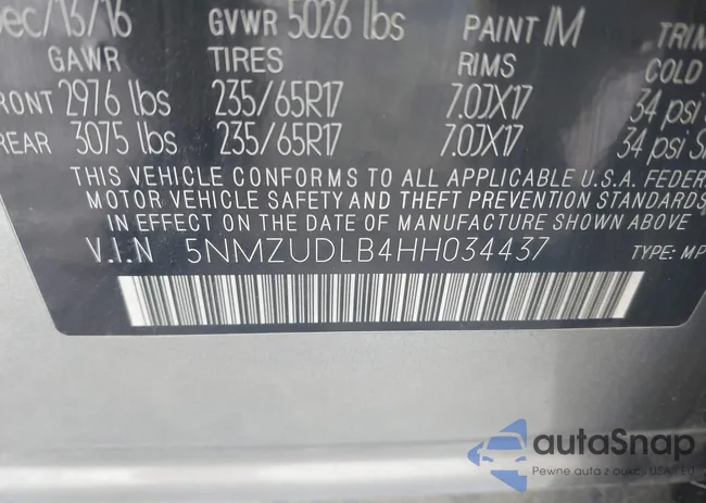 5NMZUDLB4HH034437: 41565545